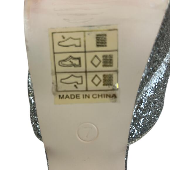 Bella Marie Platform Sandals Women Sze 7 Glitter Heels Event Glam 5" Heels Shoes - Picture 10 of 12